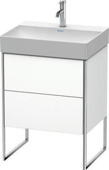 Duravit XSQUARE Waschtischunterbau 584x731x460 mm mit integriertem Fußgestell, 2 Auszüge, s-matt/Eiche