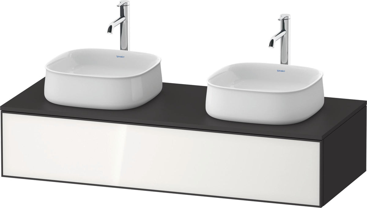 Duravit Zencha Konsolen-Waschtischunterbau 1300 mm Eiche Anthrazit mit Tip-on und Soft-Close