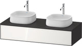 Duravit Zencha Konsolen-Waschtischunterbau 1300 mm Eiche Anthrazit mit Tip-on und Soft-Close