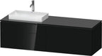 schwarz hochglanz / Mitteldichte Faserplatte (MDF) / 2 Schubkästen, 2 Auszüge