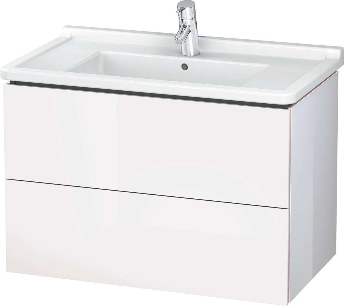 DURAVIT L-Cube Waschtischunterbau 820 mm taupe matt mit 2 Schubkästen und Tip-On-Technik