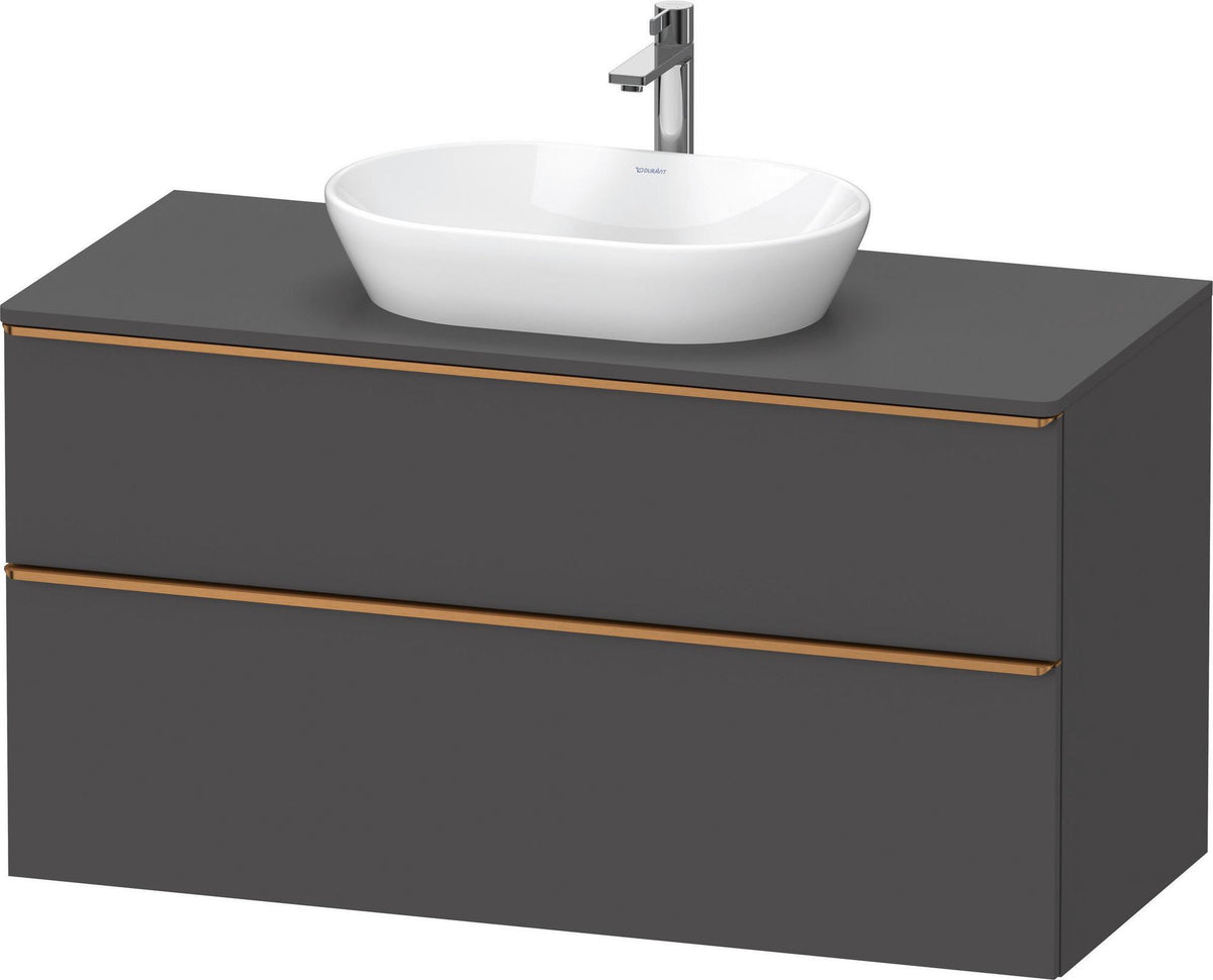 DURAVIT D-Neo Konsolenwaschtischunterbau 1200 mm Eiche Schwarz Matt mit Bronze Griff
