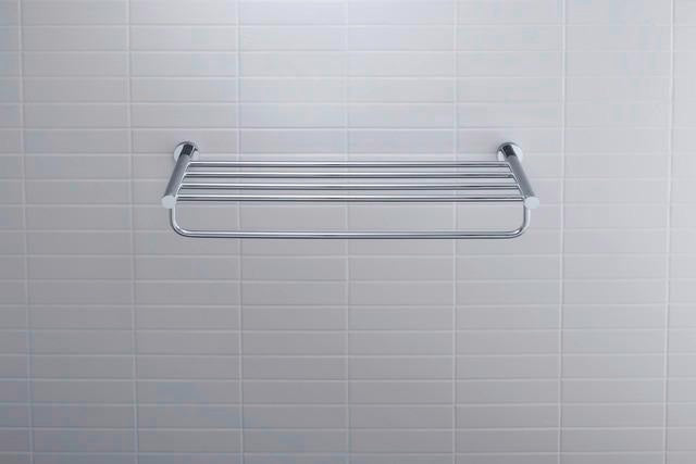 DURAVIT D-Code Handtuchablage 650 mm Chrom mit 4 Stangen & Handtuchhalter