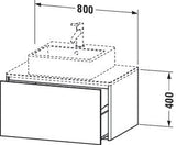 Duravit XSquare Waschtischunterbau 800 mm wandhängend, 1 Auszug, ohne Armatur, seidenmatt