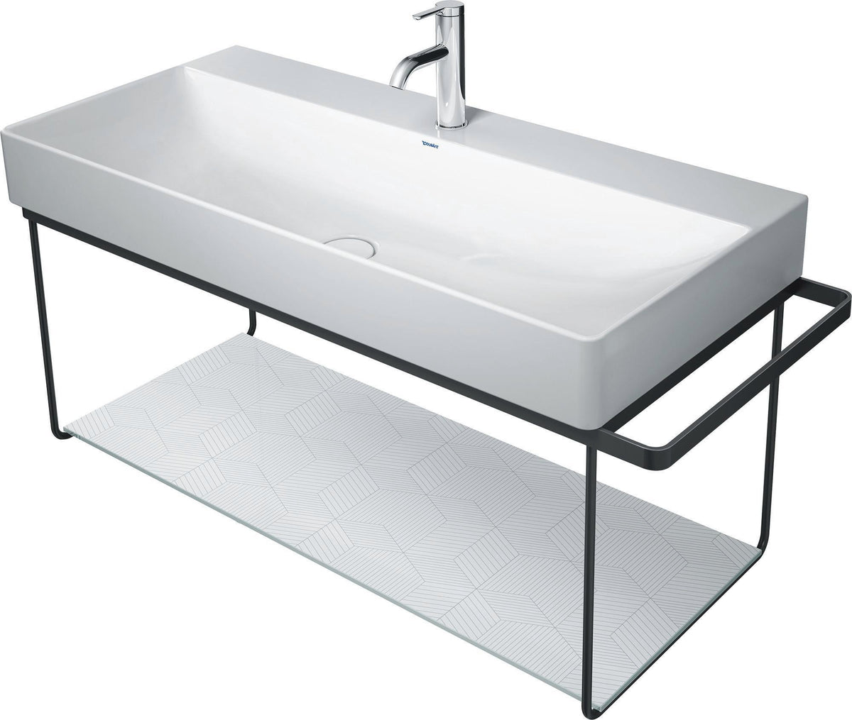Duravit DuraSquare Metallkonsole mit Handtuchhalter links/rechts, Chrom, 1063 mm, für Waschtisch 235310