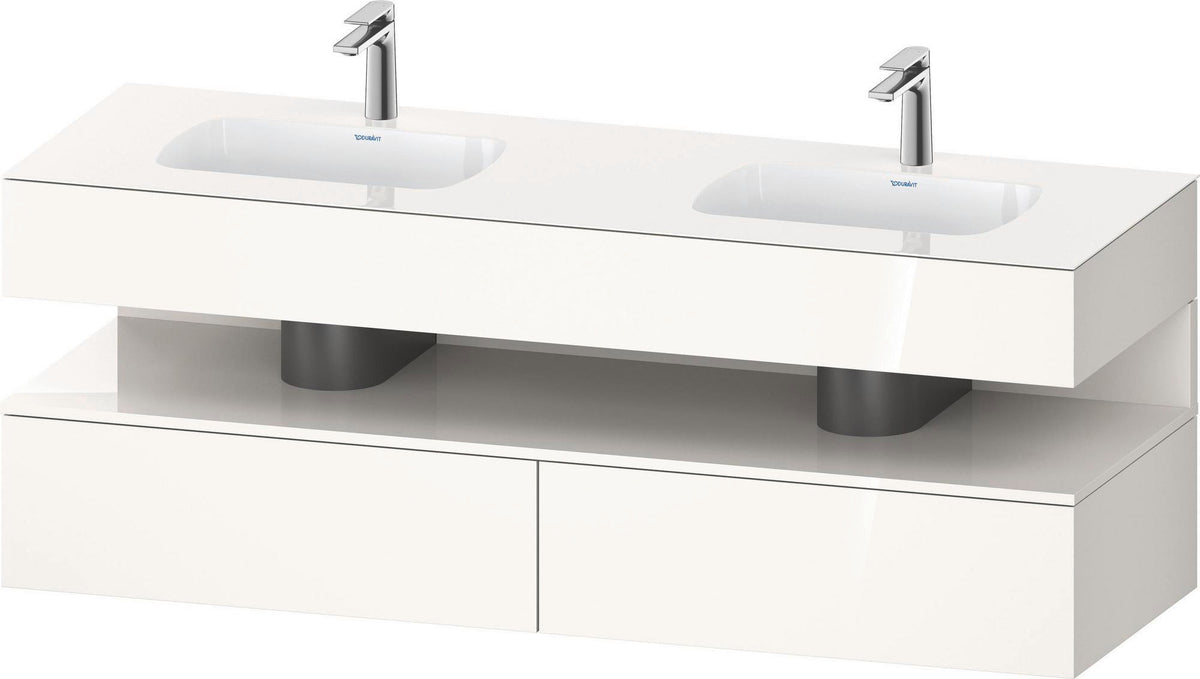 DURAVIT Qatego Studio F. A. Porsche Waschtischset 1600 mm mit Konsolenwaschtischunterbau, 2 Auszüge