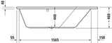 DURAVIT Paiova 5 Eckbadewanne 1770x1300 mm Einbau rechts, weiß, 2 Rückenschrägen, 205 l