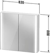 Duravit XViu Spiegelschrank 820 mm mit LED-Beleuchtung, Sensorschalter & Soft-Close