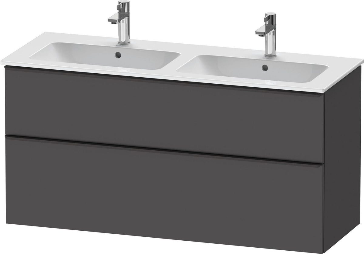 Duravit D-Neo Waschtischunterbau 1280 mm betongrau matt – wandhängend, 1 Auszug, Bronze Griff
