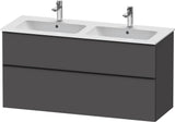 Duravit D-Neo Waschtischunterbau 1280 mm betongrau matt – wandhängend, 1 Auszug, Bronze Griff