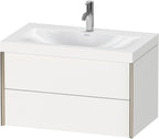 Spanplatte / weiß / m.Viu,2Schubk.503x800x480mm 1Hl,champagner matt/weiß matt, Rahmen