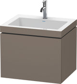 DURAVIT L-Cube Waschtischset mit Vero Air 500x600x480 mm, 1 Auszug, Flannel Grey Hochglanz, c-bonded