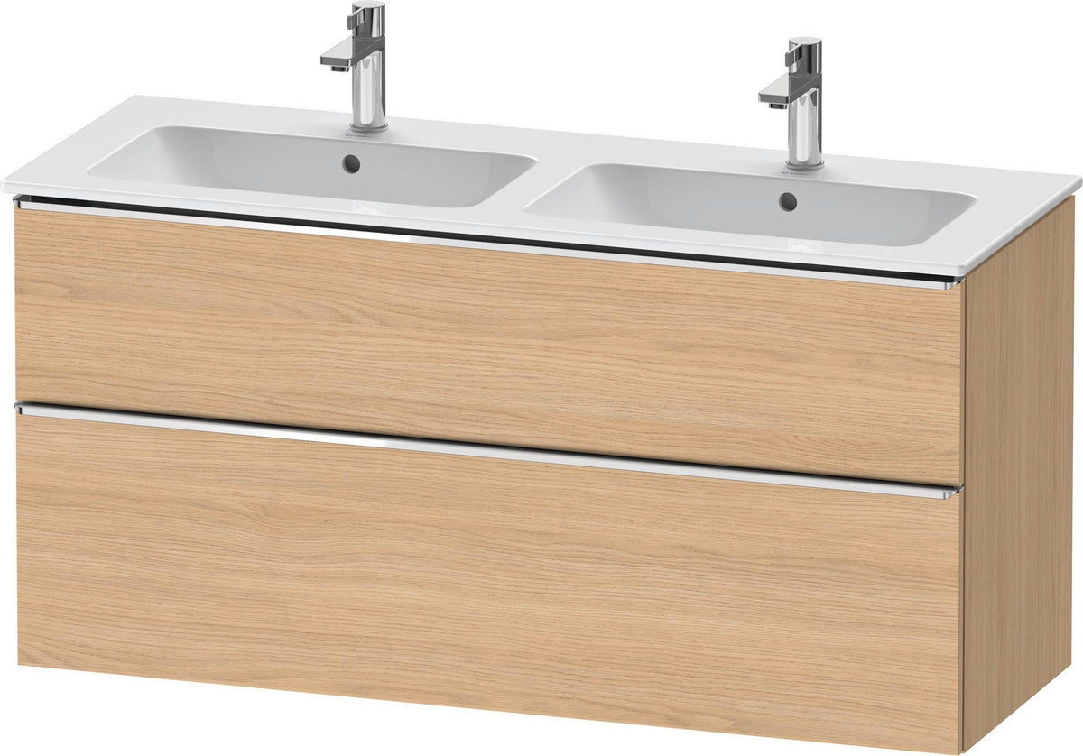 Duravit D-Neo Waschtischunterbau 1280 mm betongrau matt – wandhängend, 1 Auszug, Bronze Griff