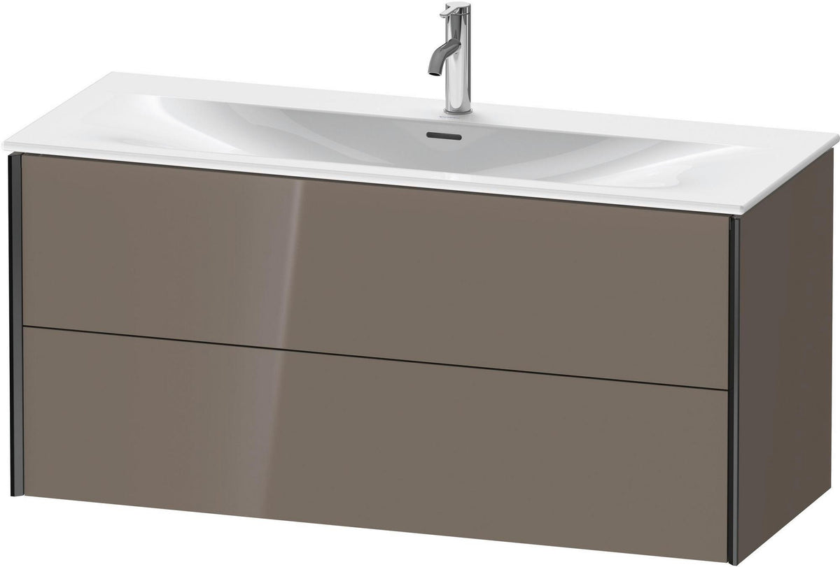 DURAVIT XViu Waschtischunterbau wandhängend 1210 mm, 2 Schubkästen, weiß matt – ohne Griff, mit Tip-On-Technik