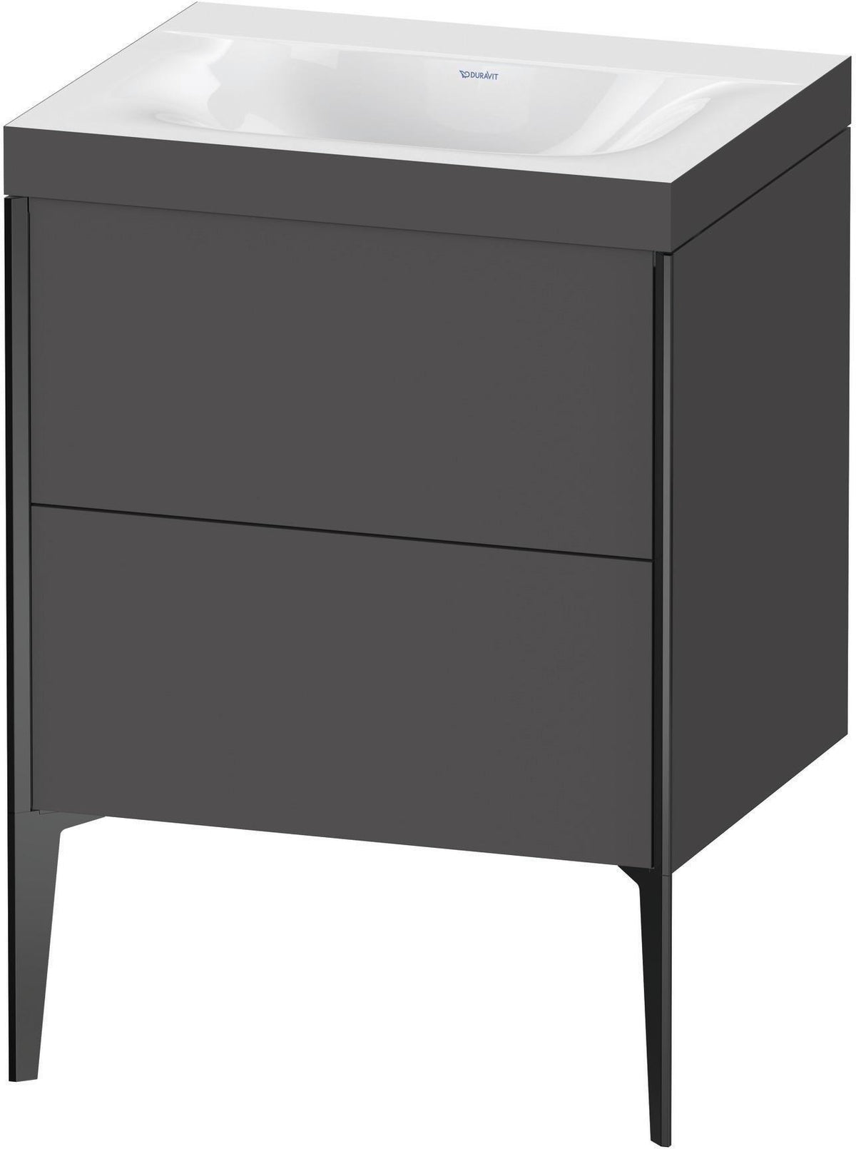DURAVIT XViu Waschtischunterbauset 610x600x480mm schwarz matt graphit matt 2 Auszüge