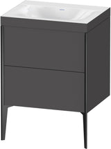DURAVIT XViu Waschtischunterbauset 610x600x480mm schwarz matt graphit matt 2 Auszüge
