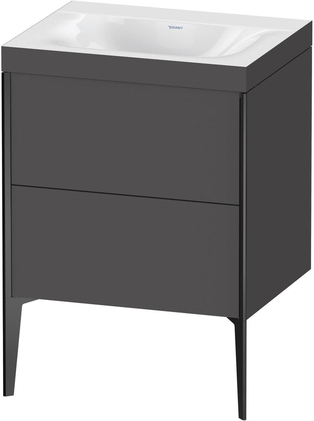 DURAVIT XViu Waschtischunterbauset 610x600x480mm schwarz matt graphit matt 2 Auszüge