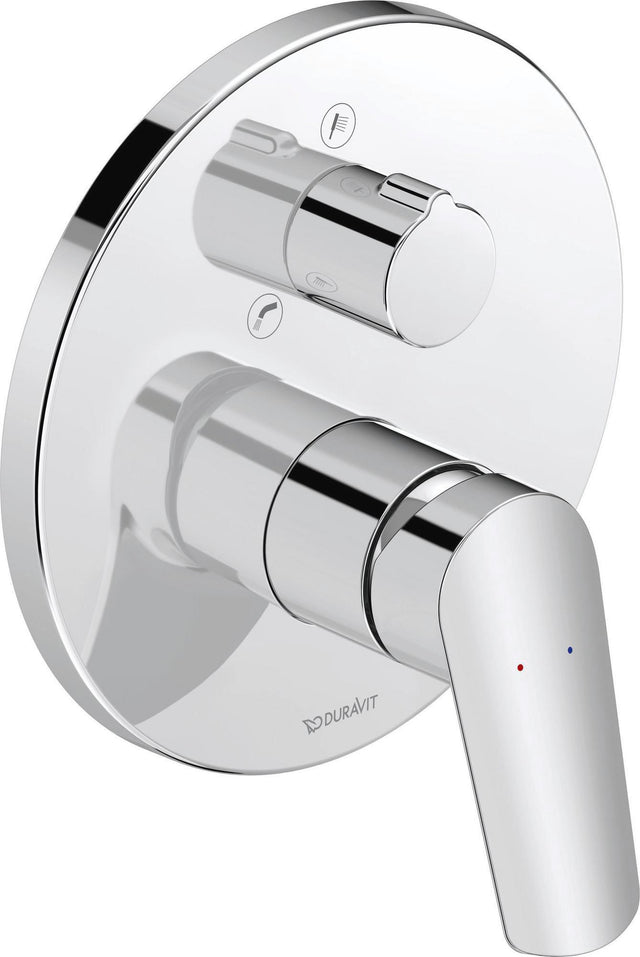 Duravit No.1 Einhebel-Wannenmischer Unterputz mit Keramikmischsystem und Umstellventil in Chrom