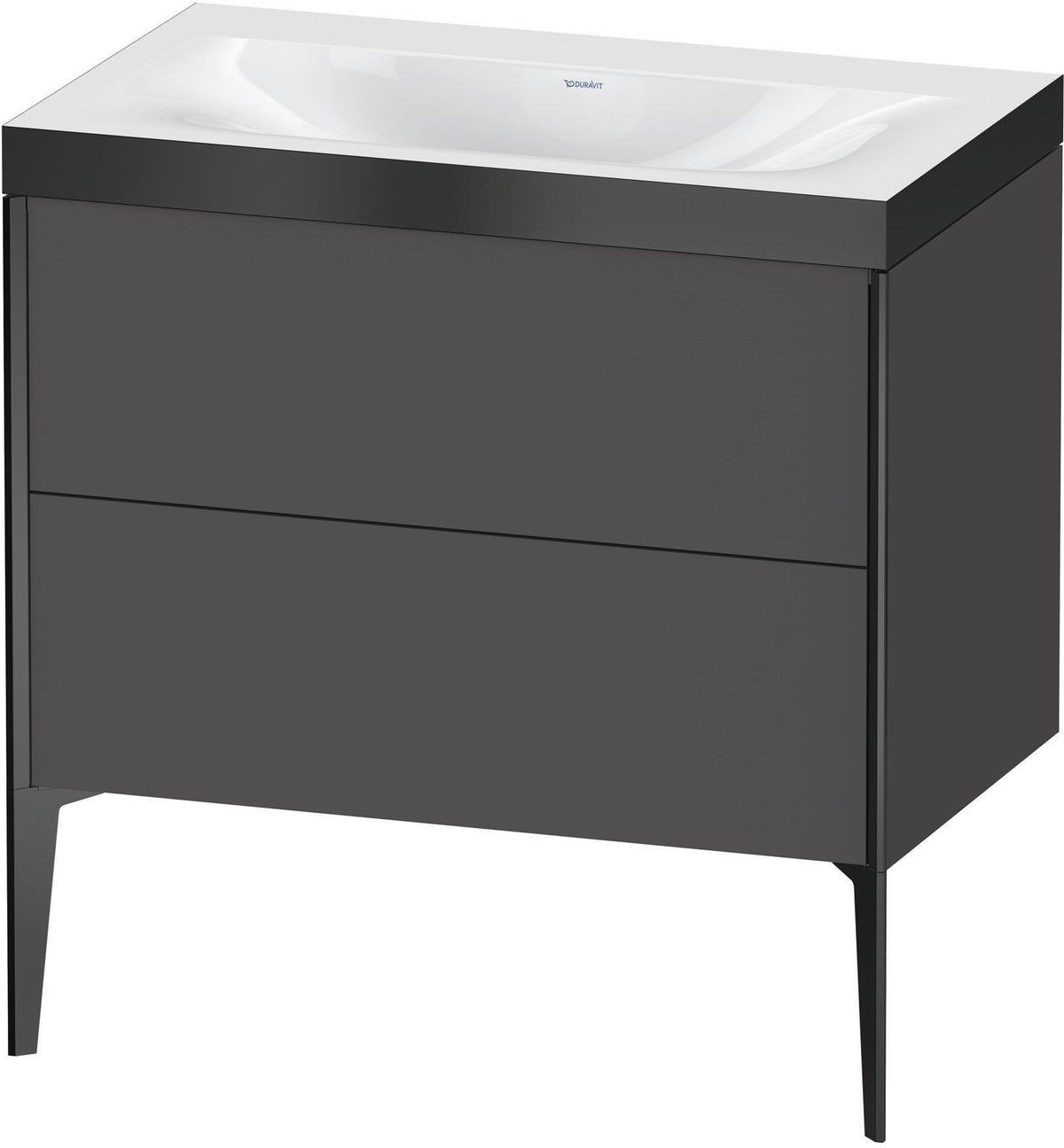 Duravit XViu c-bonded Waschtischset bodenstehend 800 mm mit 2 Auszügen, Push-Open und Soft-Close