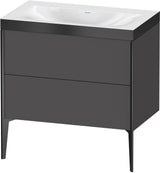 Duravit XViu c-bonded Waschtischset bodenstehend 800 mm mit 2 Auszügen, Push-Open und Soft-Close