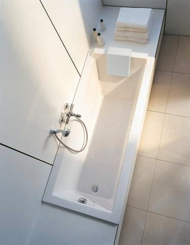 DURAVIT Starck Einbau-Badewanne 1600x700 mm Weiß mit Überlauf und 1 Rückenschräge