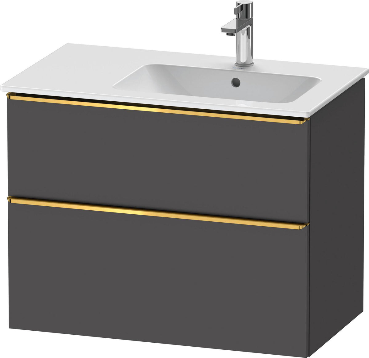 DURAVIT D-Neo Waschtischunterbau 810 mm Weiß Matt mit Bronze Griff und Soft-Close
