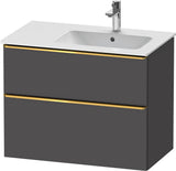 DURAVIT D-Neo Waschtischunterbau 810 mm Weiß Matt mit Bronze Griff und Soft-Close