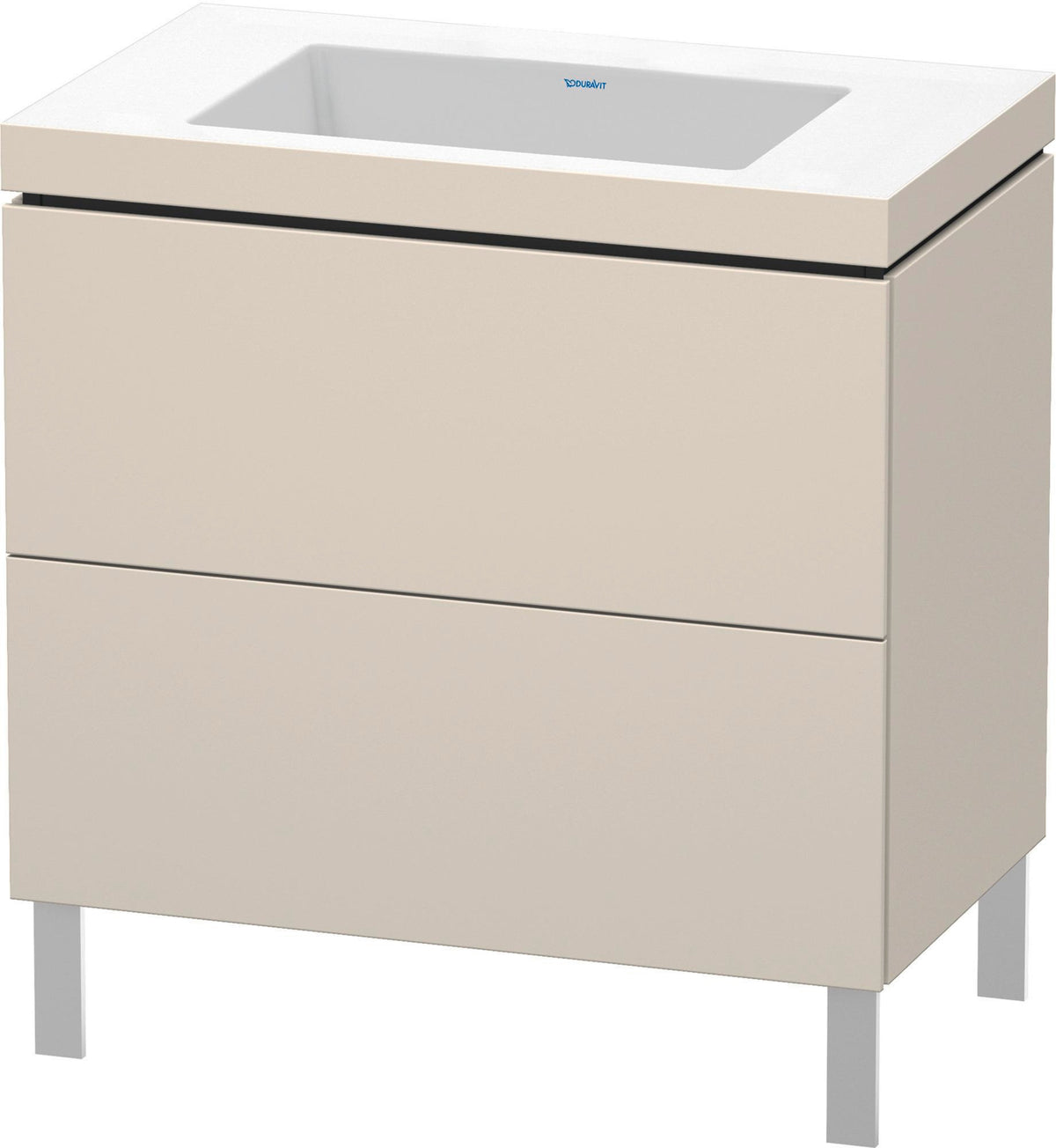 DURAVIT L-Cube c-bonded Waschtischset 800 mm mit 2 Auszügen, Tip-on und Siphon