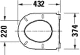 DURAVIT D-Code WC-Sitz mit Absenkautomatik, abnehmbar, Weiß – 433x374x41 mm