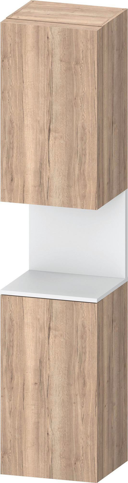 DURAVIT Qatego Hochschrank 400 mm Eiche Schwarz Matt – 2 Türen, Soft-Close, Tip-on