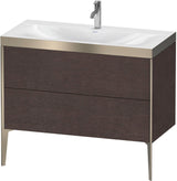 DURAVIT XViu c-bonded Waschtischunterbauset 1000 mm, 2 Auszüge, Champagner Matt / Mediterrane Eiche