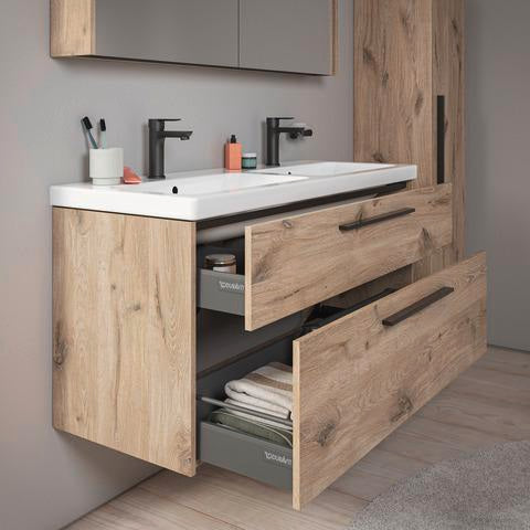 DURAVIT D-Code Spiegelschrank 1200 mm mit LED-Beleuchtung, 2 Türen, Front- und Innenspiegel