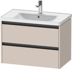 taupe matt / 2 Schubkästen / Waschtischunterbau