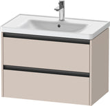 Duravit Ketho.2 Waschtischunterbau 784 mm betongrau matt mit 2 Schubkästen und Soft-Close