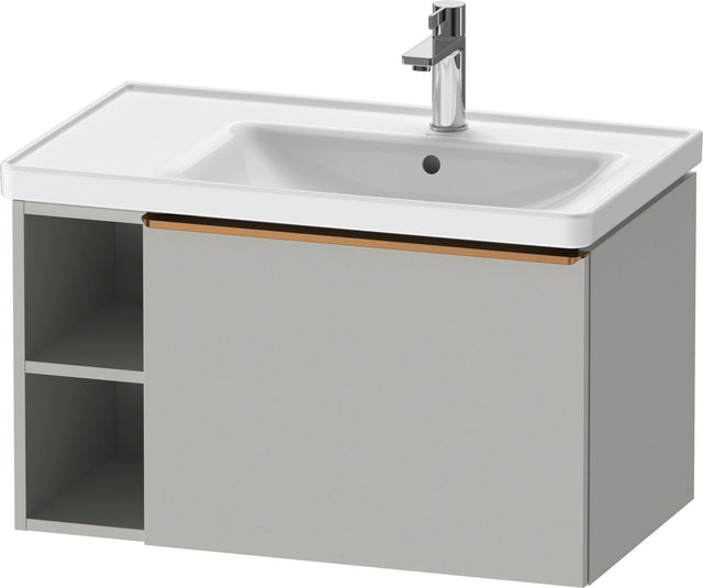 DURAVIT D-Neo Waschtischunterbau 784 mm wandhängend mit 1 Auszug und 2 offenen Fächern in Betongrau Matt
