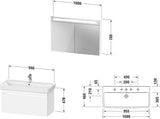 Duravit No.1 Möbel-Set 1000x450mm mit Waschtisch, Unterbau, Spiegel und LED-Beleuchtung in Graphit Matt