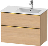 DURAVIT D-Neo Waschtischunterbau 810 mm Weiß Matt mit Bronze Griff und Soft-Close