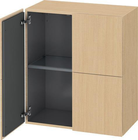 Duravit L-Cube Halbhochschrank 700 mm, 2 Türen, Taupe matt, Soft-Close, wandhängend