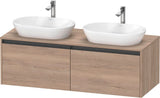 Duravit Ketho.2 Konsolen-Waschtischunterbau 1400 mm Betongrau Matt mit 2 Auszügen