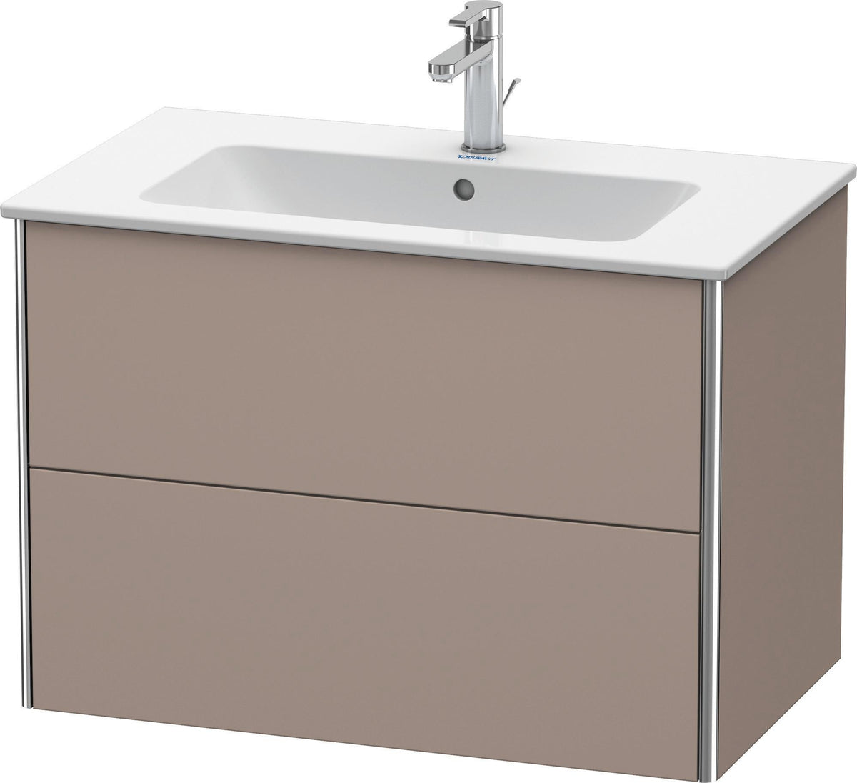 DURAVIT XSquare Waschtischunterbau 810 mm, 2 Schubkästen, Basalt Matt, wandhängend