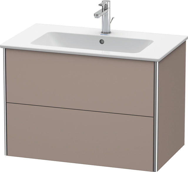 DURAVIT XSquare Waschtischunterbau 810 mm, 2 Schubkästen, Basalt Matt, wandhängend
