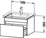 DURAVIT DuraStyle Waschtischunterbau 580 mm Eiche Terra/Weiß Matt mit 1 Auszug und Soft-Close