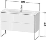 Duravit Waschtischunterbau XSquare 1210 mm, 2 Auszüge, weiß matt, Tip-On-Technik, für Viu