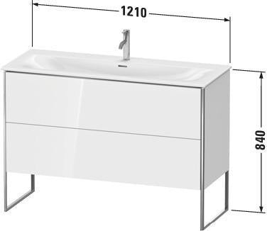 Duravit XSquare Waschtischunterbau 1210 mm mit 2 Auszügen, Eiche massiv, Anthrazit matt