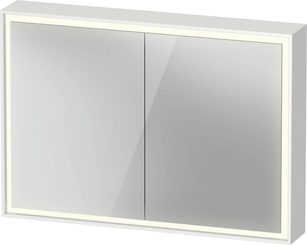 DURAVIT L-Cube Spiegelschrank 800 mm, 2 Türen, LED-Beleuchtung, Weiß