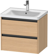 DURAVIT Ketho.2 Waschtischunterbau 634 mm betongrau matt mit 2 Schubkästen und Soft-Close