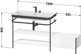 Duravit Waschtischset Happy D.2 Plus 1600x490mm taupe supermatt mit Hahnloch