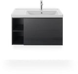 Duravit D-Neo Waschtisch 800 mm weiß mit WonderGliss, Becken rechts, Wandmontage