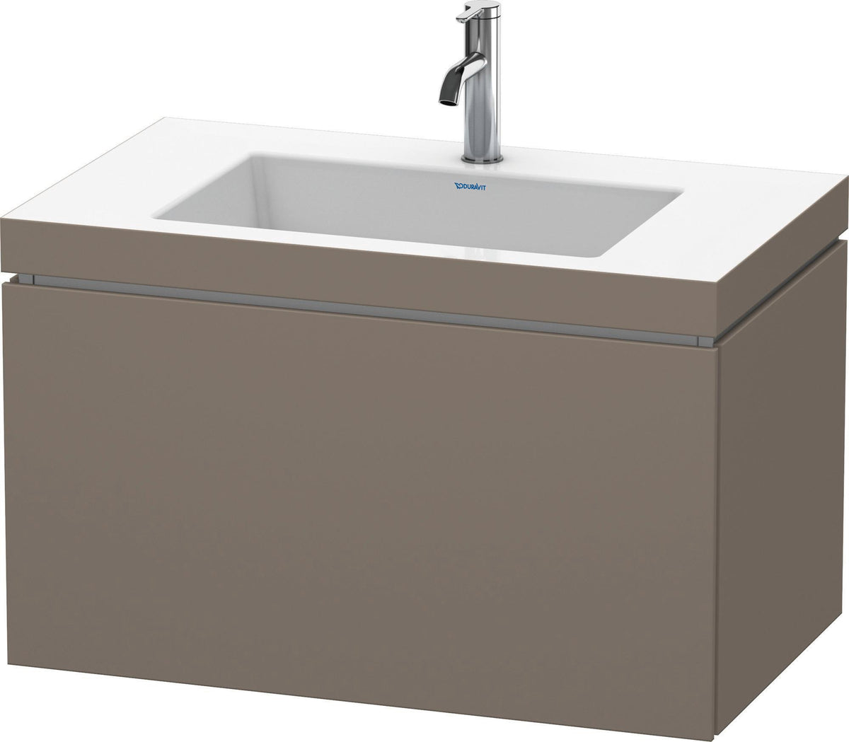 Duravit L-Cube c-bonded Waschtischset 800 mm mit Vero Air Waschtisch, 1 Auszug, Schwarz Hochglanz
