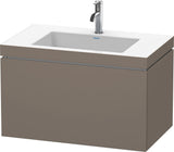 Duravit L-Cube c-bonded Waschtischset 800 mm mit Vero Air Waschtisch, 1 Auszug, Schwarz Hochglanz